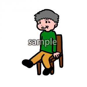 足を上げるおじいちゃんの画像