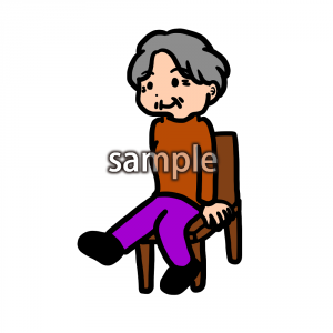 足を上げるおばあちゃんの画像