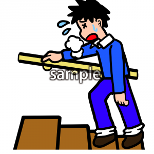 階段疲れお兄さんの画像