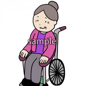 車椅子おばあちゃんの画像