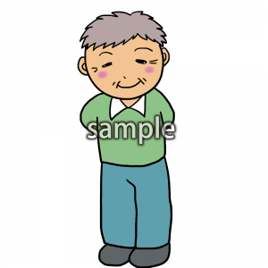 おじいちゃん立ち姿の画像