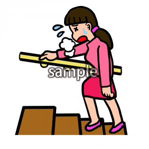 階段疲れお姉さんの画像