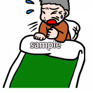 咳き込むおじいちゃんの画像