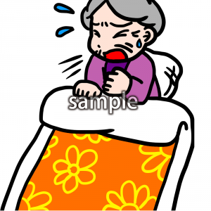 咳き込むおばあちゃんの画像