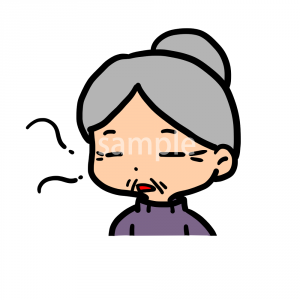 寝るおばあちゃんの画像