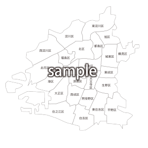 近畿地方 | 大阪市区名入り地図の画像