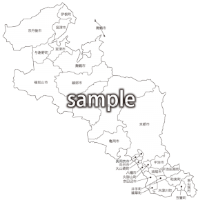 近畿地方 | 京都府市町村名入り地図の画像