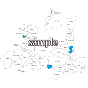 東北地方 | 青森県市町村名入り地図の画像