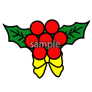 ヒイラギのリース・赤い実の画像