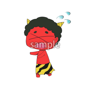 逃げる赤鬼の画像