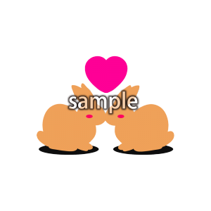 うさぎのカップルの画像