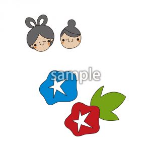 織姫と彦星と朝顔の画像