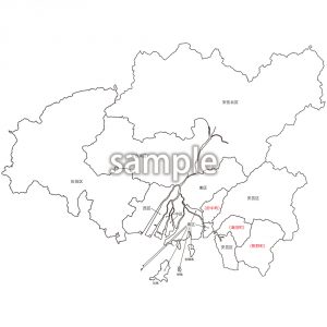 中国地方 | 広島県広島市区名入り地図の画像