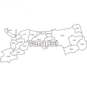 中国地方 | 鳥取県市町村名入り地図の画像