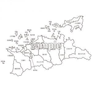 四国地方 | 香川県市町村名入り地図の画像