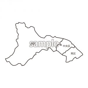 関東地方 | 神奈川県相模原市区名入り地図の画像