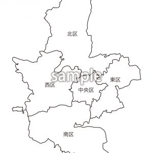 九州地方 | 熊本県熊本市区名入り地図の画像