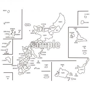 九州地方 | 沖縄県市町村名入り地図の画像