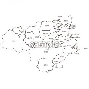 四国地方 | 徳島県市町村名入り地図の画像