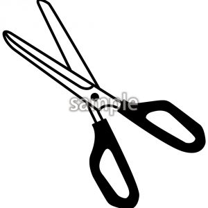 ハサミ（モノクロ）の画像