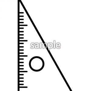三角定規（モノクロ）の画像