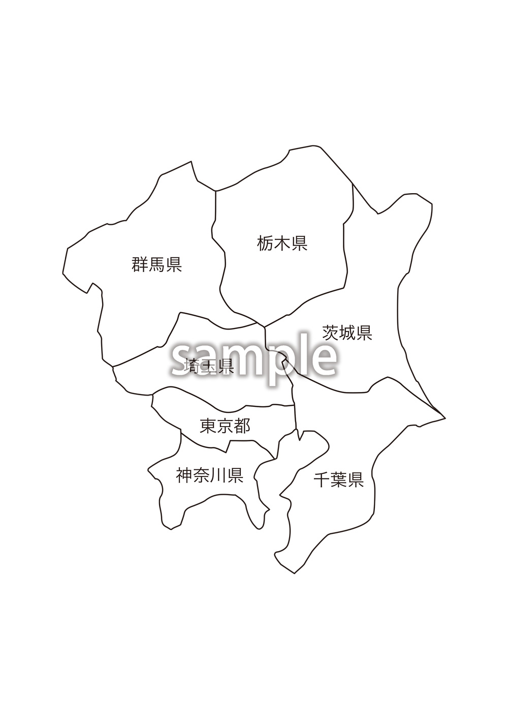 一般社団法人クリエイターズの素材集 関東地方都道府県名入り地図の素材をjpg Png形式でダウンロードできます 会員限定のコンテンツです