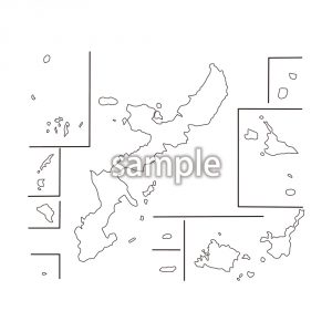 沖縄県市町村名無し地図の画像