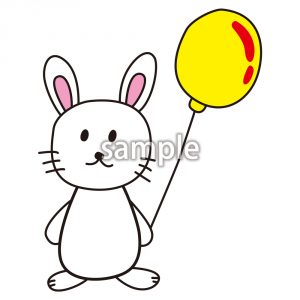 うさぎと風船の画像