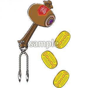 打ち出の小槌と小判の画像