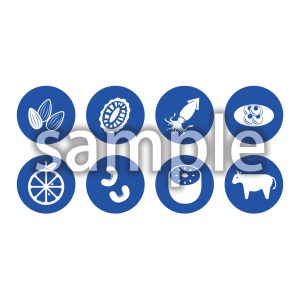 (食物アレルギー)特定原材料に準ずるもの20品目01(モノクロあり) 丸の画像