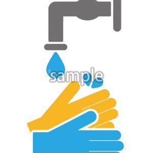 衛生手洗い01（モノクロあり）の画像