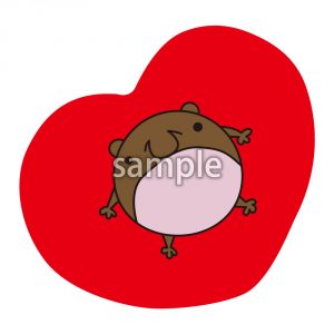 マメクマとハート1の画像