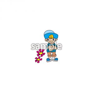 少年と花の画像