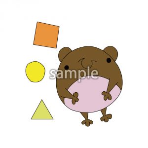 図形とマメクマの画像