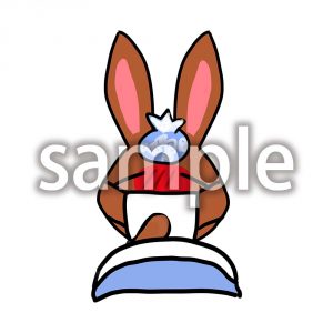 寝込むウサギの画像