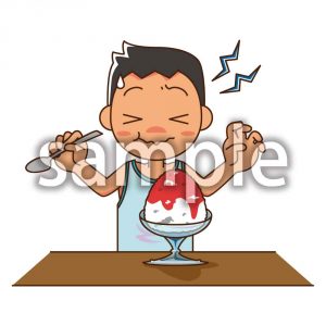 かき氷を食べる人01の画像