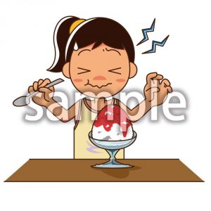 かき氷を食べる人02の画像