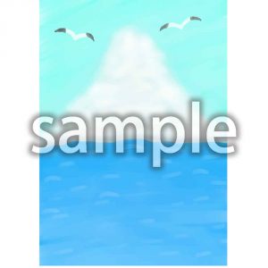 夏の海とカモメの画像