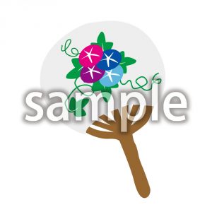 うちわ朝顔柄の画像