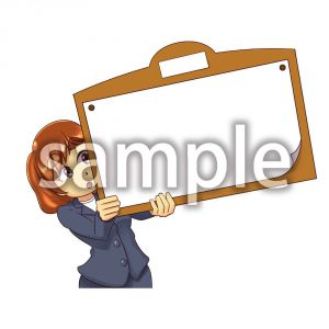 ボードを持つOLさん13aの画像