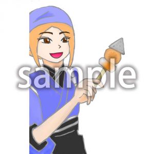 おでんを売るお姉さんの画像