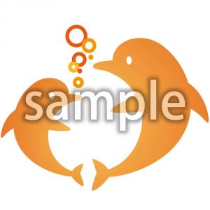 親子イルカの画像