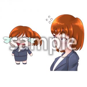 OLさんの表情03_泣く_照れるの画像