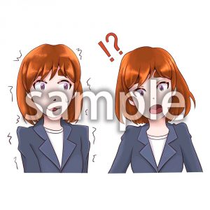 OLさんの表情04_焦る_驚くの画像