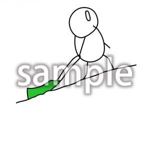 ソリを持って上るデブ郎の画像