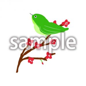 桃の節句メジロと梅の画像