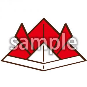 折り紙兜　赤の画像