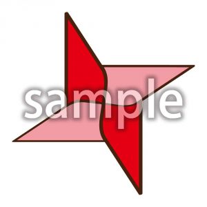 折り紙手裏剣　赤の画像