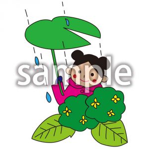 雨合羽の女の子の画像