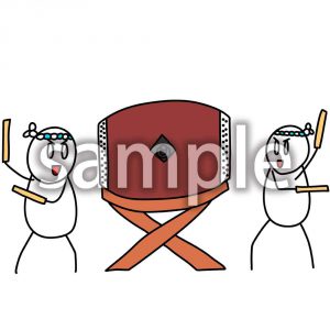 太鼓を叩くデブ郎の画像